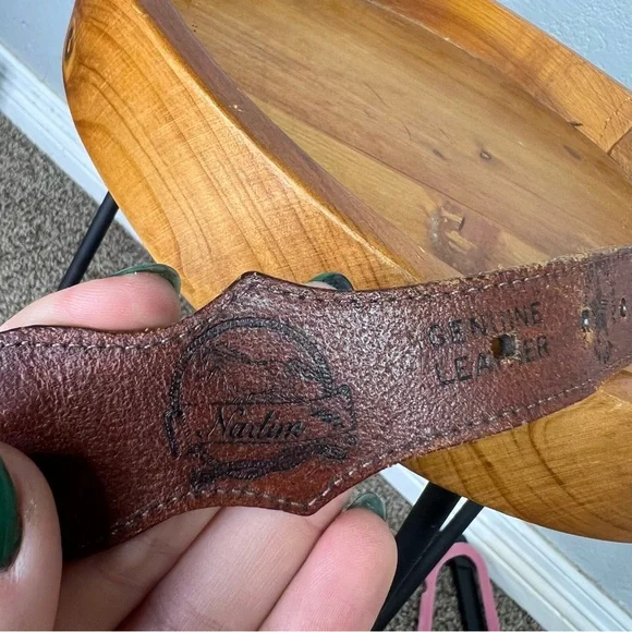 Vintage Nadine Western Style Leather Belt braided leather sz 30 boho - Picture 3 of 4